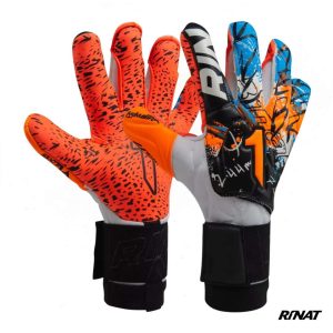 Rinat Guantes de Arquero Asimetrik Turf Ferulas Blanco Naranja Azul
